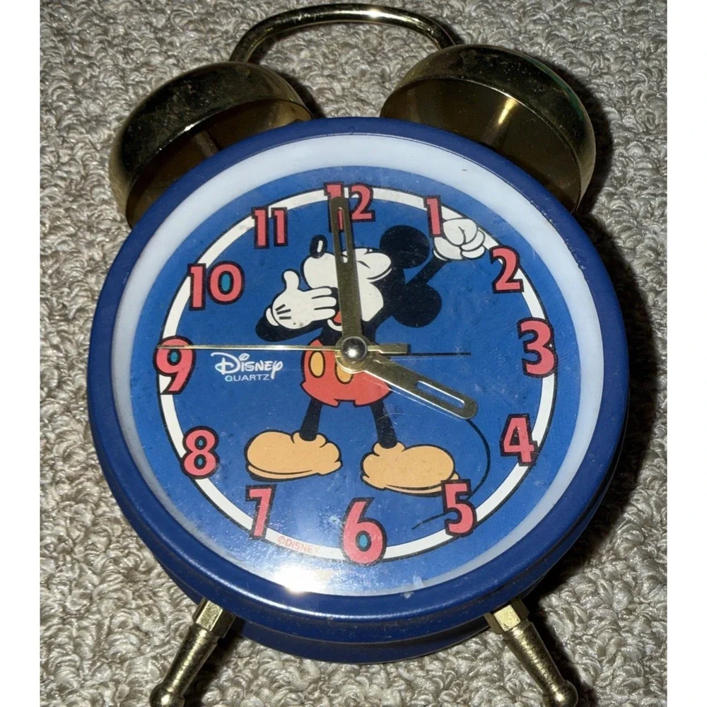 Vintage Mickey Mouse Alarm‎ Clock Disney Quartz Fair Condition Battery Operated